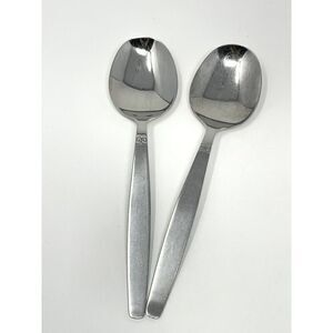 Nils Johan Sweden Sessan Large Serving Table Spoons NIJ1 8.5” Set Of 2